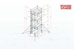 Torre de plataforma de trabajo de aluminio m&oacute;vil de 6,1 m para instalaci&oacute;n de iluminaci&oacute;n de eventos en interiores
