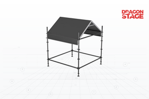 M&oacute;dulo FOH Ringlock de lados abiertos de 2x2 m con techo a dos aguas de aluminio