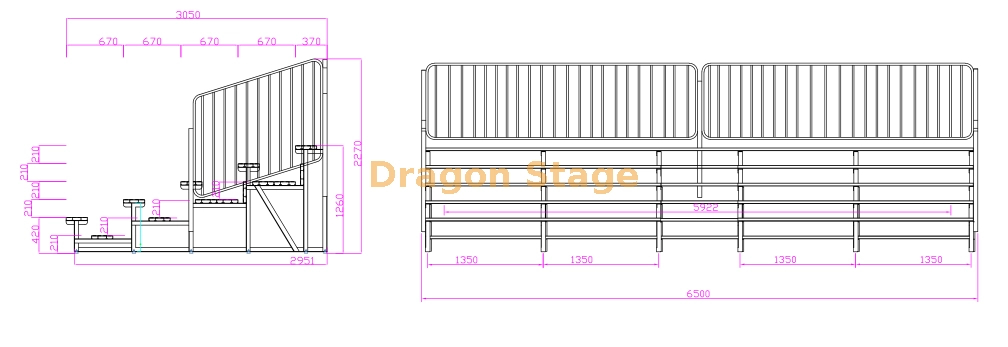 Tribuna blanqueadora de aluminio de 5 filas con estructura de acero galvanizado en caliente dibujo.jpg
