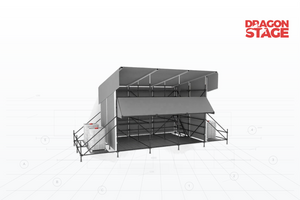 Refugio elevado Ringlock FOH de 6x4 m con techo de aluminio inclinado de 4 a 5 m