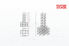 Torre de soporte Ringlock Line Array de 12 m con cuatro bases de contrafuerte de 4 m de altura