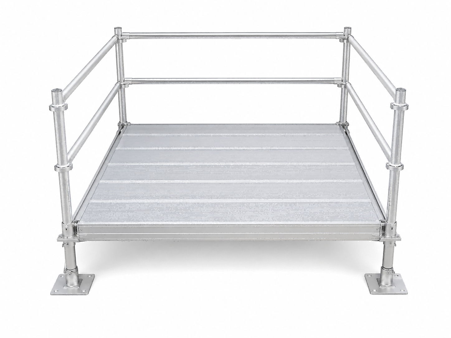 Plataforma para audiencia de concierto Ringlock de 2x2 m con barandillas.png