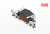Techo de aluminio h&iacute;brido de 10x8x8m con plataforma de escenario Ringlock y alas laterales