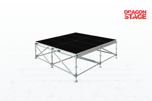 Plataforma de escenario para conciertos Ringlock de acero de 20x18m con cubiertas de madera contrachapada de aluminio de 2x1m y escaleras de doble acceso