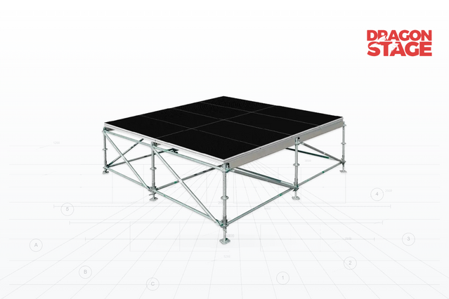 Plataforma de escenario para conciertos Ringlock de acero de 20x18m con cubiertas de madera contrachapada de aluminio de 2x1m y escaleras de doble acceso